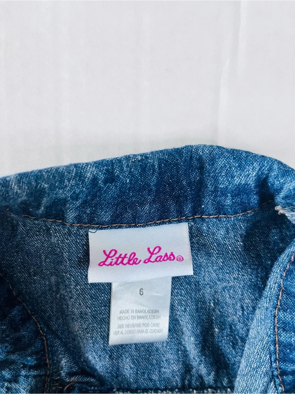Little Lass Blue Denim Sleeveless Jacket with Floral Patches